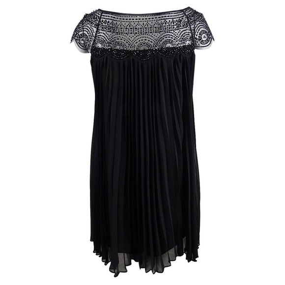 XSCAPE Plus Size Beaded & Pleated Shift Dress - Picture 10 of 15